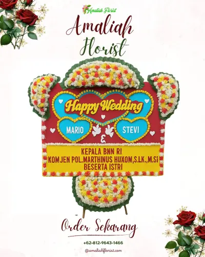 Karangan Papan Bunga Pernikahan di Cikumpay